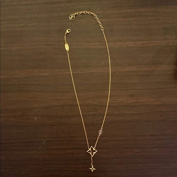 Louis Vuitton Gold Star Motif Drop Necklace - Picture 1 of 2